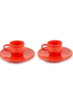 NIKO JUNE Kantine Espresso Cup & Saucer 2-Pack Red