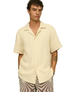 OAS Cuba Waffle Shirt Ecru