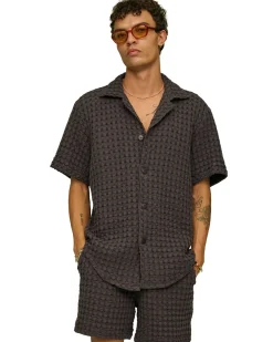 OAS Cuba Waffle Shirt Nearly Black