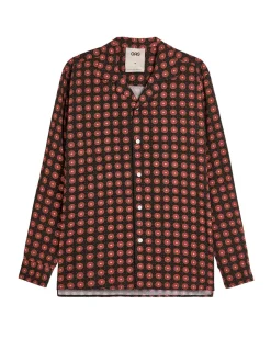 OAS Viscose Long Sleeve Shirt Coffee Lumo