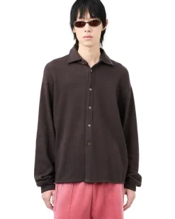 Our Legacy Recovery Shirt Deep Brown Fuzzy Fleece