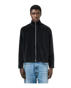Our Legacy Shrunken Fullzip Polo Phantom Stripe Velour
