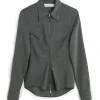 Our Legacy Slim Zip Shirt Ripe Antracite Grainy Wool