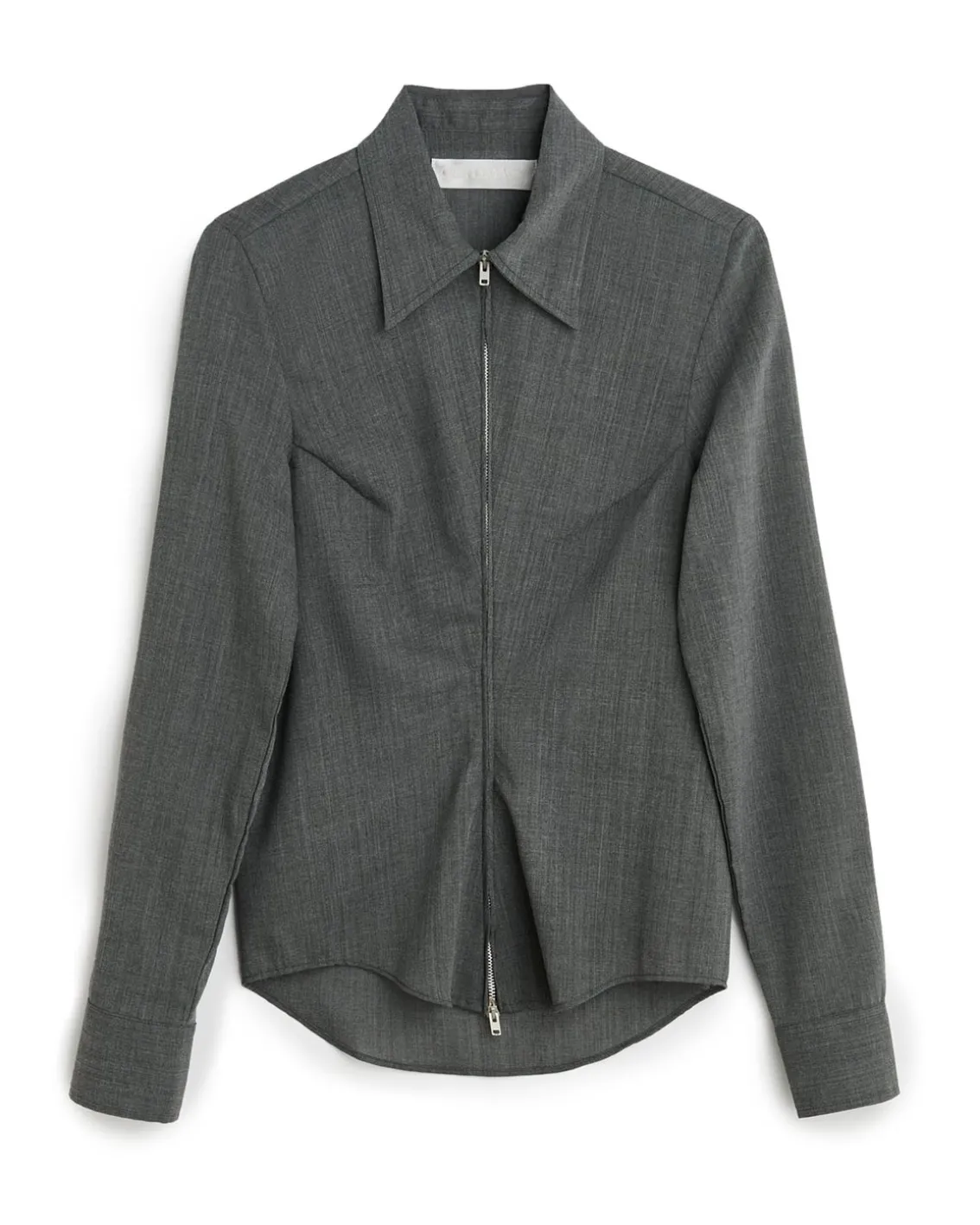 Our Legacy Slim Zip Shirt Ripe Antracite Grainy Wool