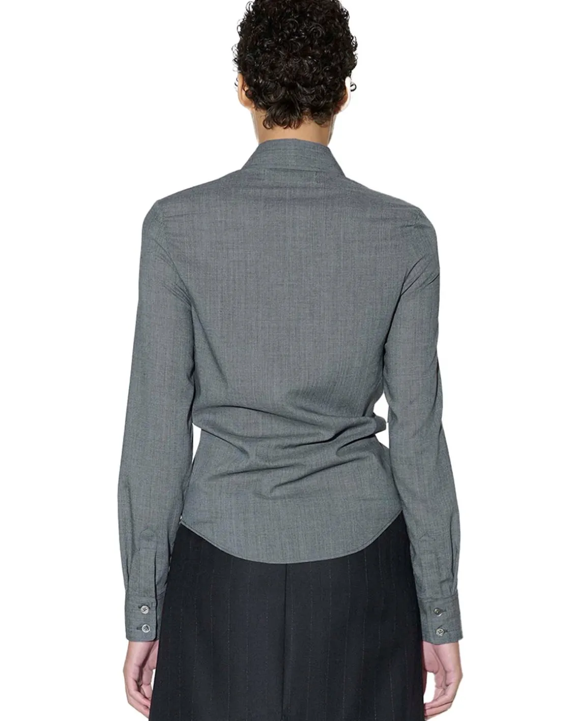 Our Legacy Slim Zip Shirt Ripe Antracite Grainy Wool