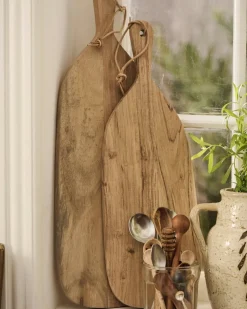 Oval Cutting Board With Handle Acacia Wood