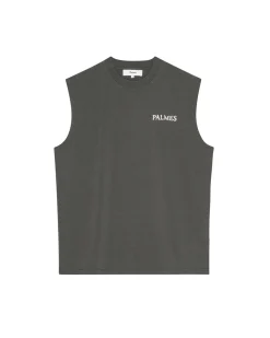 Palmes Rhythm Sleeveless T-Shirt Charcoal
