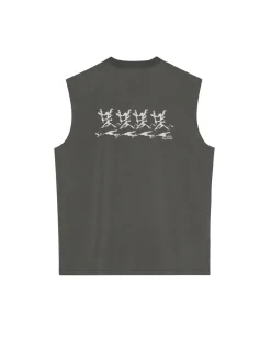 Palmes Rhythm Sleeveless T-Shirt Charcoal