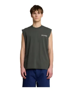 Palmes Rhythm Sleeveless T-Shirt Charcoal