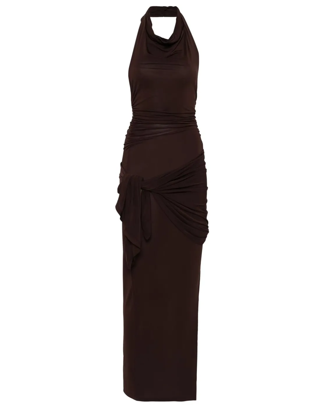Paloma Wool Halcon Long Halter Dress Brown