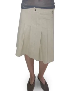 Paloma Wool Lai Pleated Midi Skirt Ecru