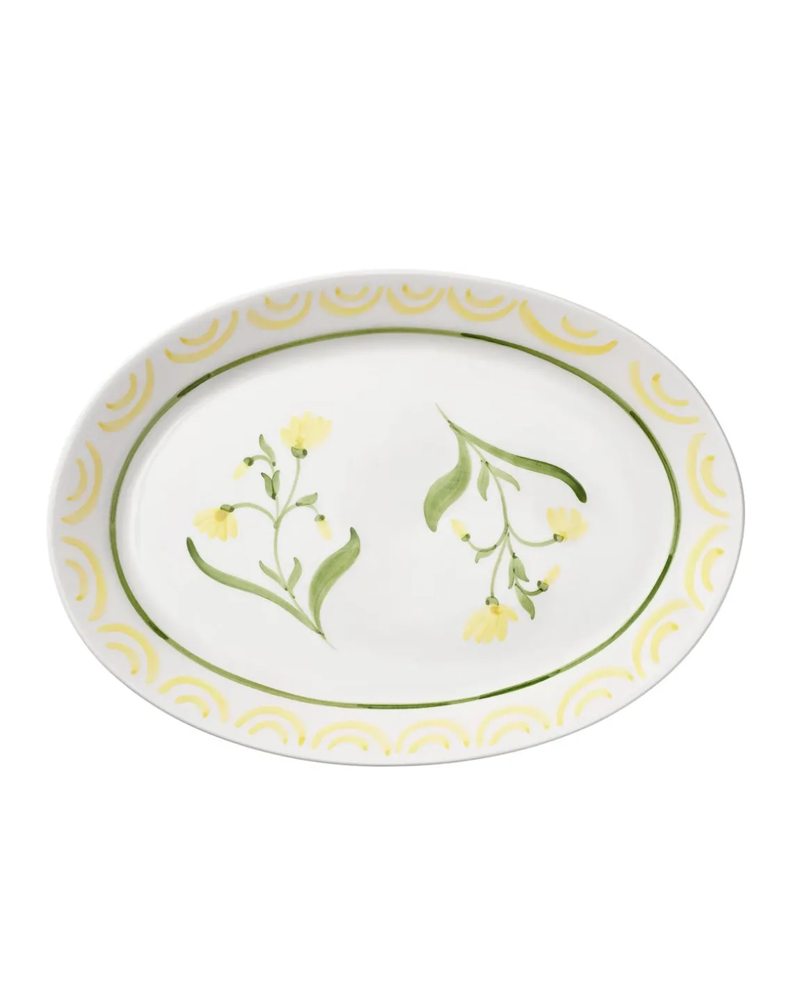 Pick a Poppy Cottage Flower Serving Plate Yellow