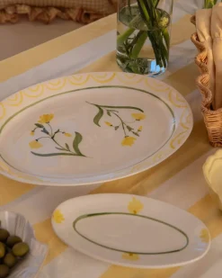 Pick a Poppy Cottage Flower Small Serving Plate Yellow