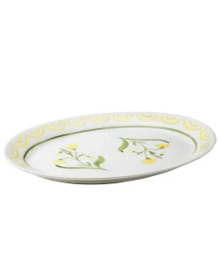Pick a Poppy Cottage Flower Serving Plate Yellow