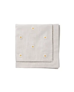 Pick a Poppy Daisy Napkin White