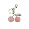 Pink Cherry Bag Charm Silver