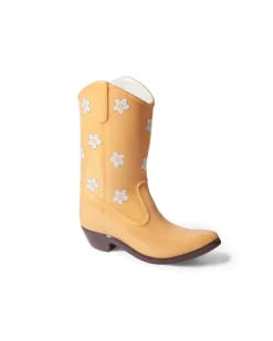 Rodeo Cowboy Boot Vase Yellow