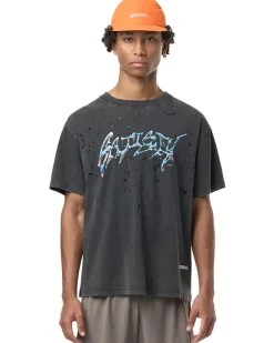Satisfy Mothtech T-Shirt Aged Black/Blue Logo