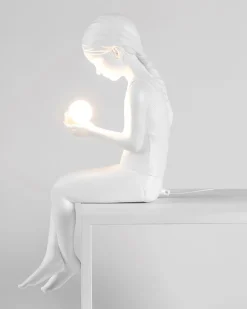 SELETTI Inner Glow Mini Girl Lamp White