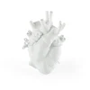 SELETTI Love In Bloom Porcelain Heart Vase White