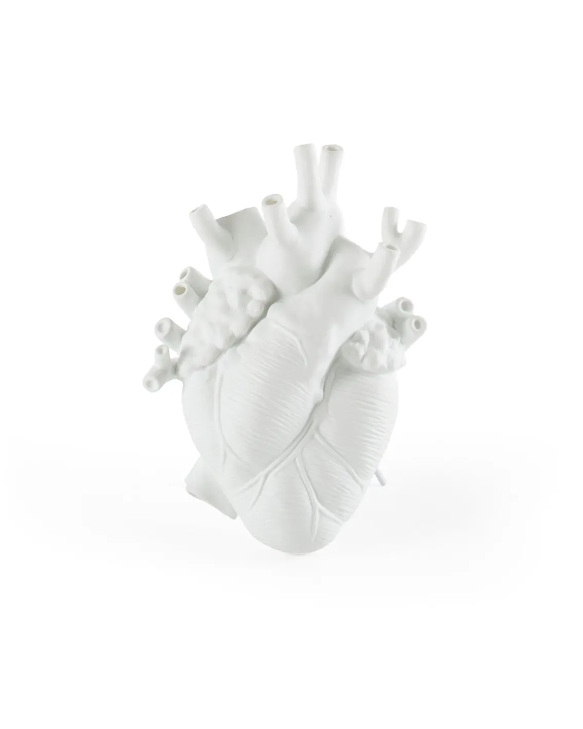 SELETTI Love In Bloom Porcelain Heart Vase White