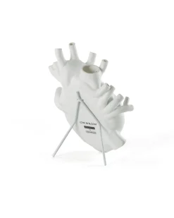 SELETTI Love In Bloom Porcelain Heart Vase White