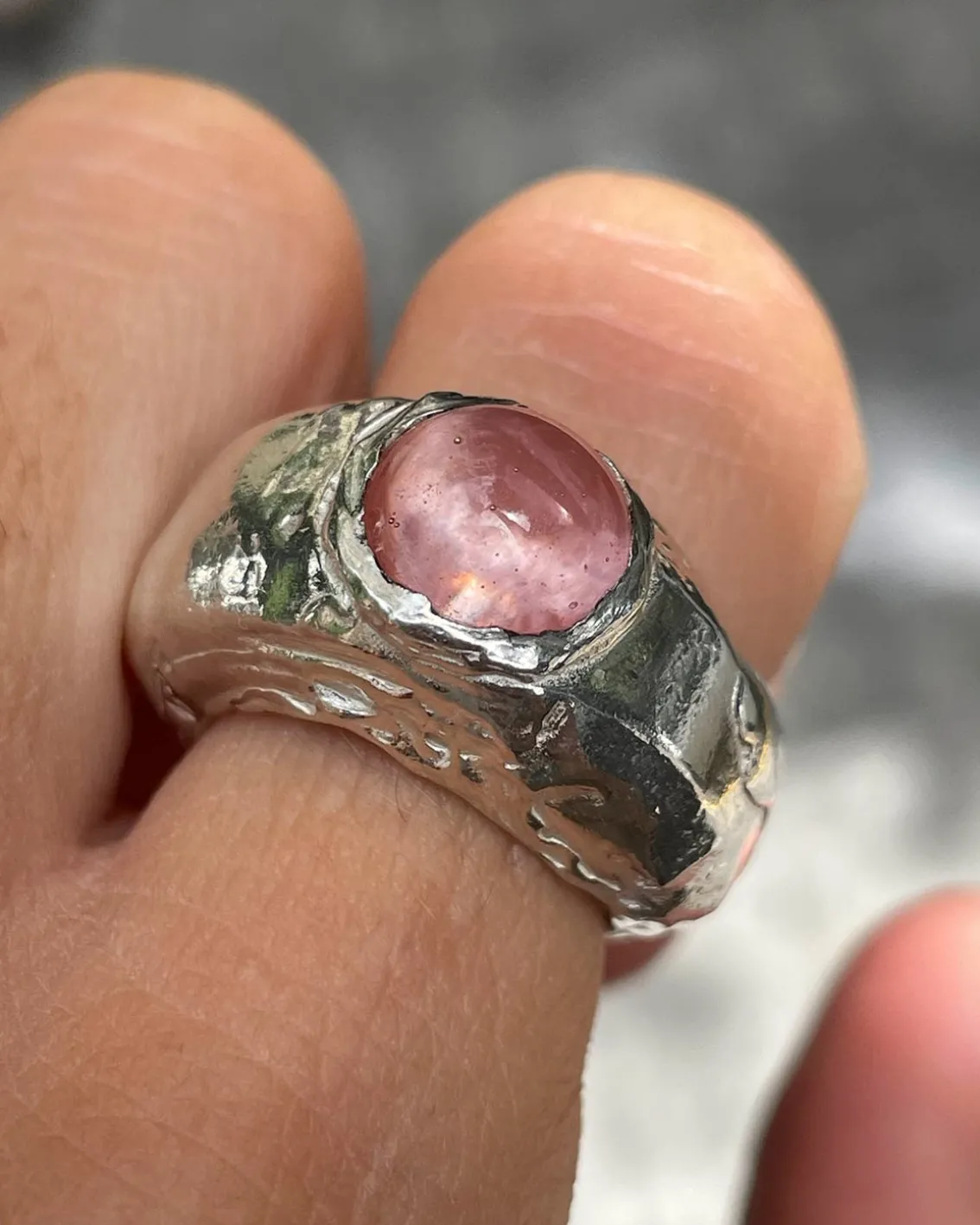 Simuero Fruto Ring Cherry Silver