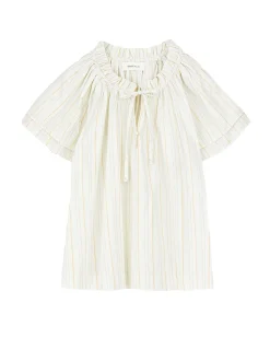 Skall Studio Grace Blouse White/Yellow Dobby Stripe