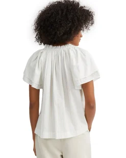 Skall Studio Grace Blouse White/Yellow Dobby Stripe