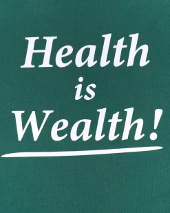 Sporty & Rich Health Is Wealth T-Shirt Alpine
