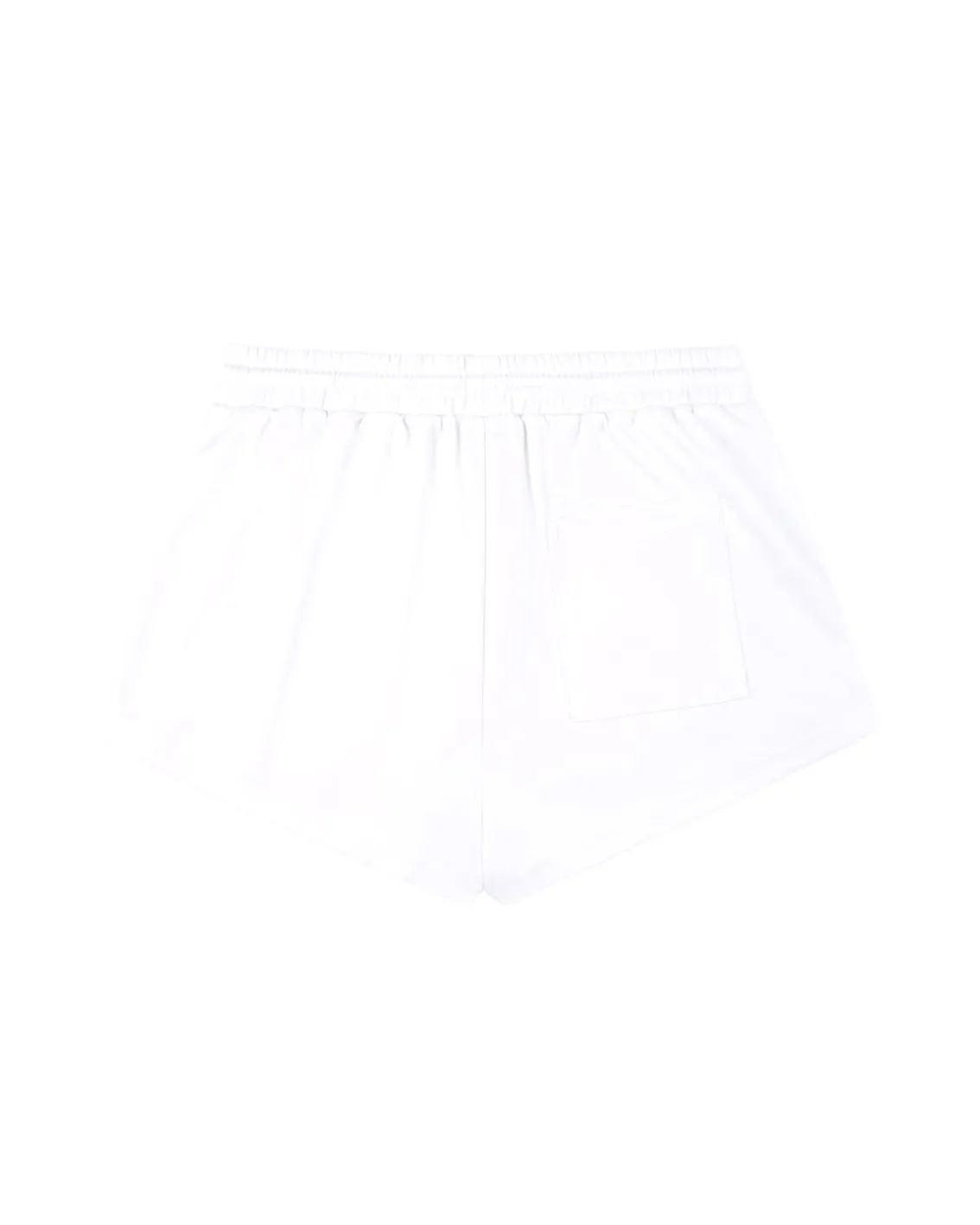 Sporty & Rich Serif Logo Embroidered Roller Shorts White