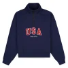Sporty & Rich Usa Quarter Zip Navy