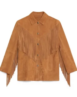 Stand Studio Estee Fringe Jacket Desert Tan