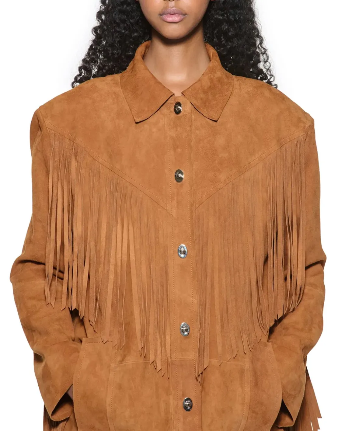 Stand Studio Estee Fringe Jacket Desert Tan