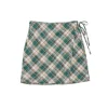 Stockholm Surfboard Club Wrap Skirt Green Check