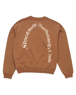 Stockholm Surfboard Club Regular Back Logo Sweater Brown