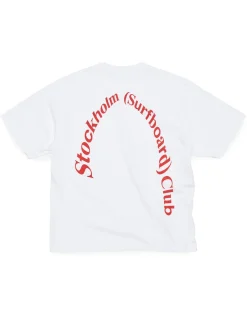 Stockholm Surfboard Club Regular Back Logo T-Shirt White/Red