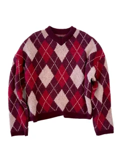 Stockholm Surfboard Club Knitted V-Neck Sweater Pink