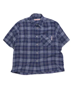 Stockholm Surfboard Club Jerry Short Sleeve Shirt Blue Check