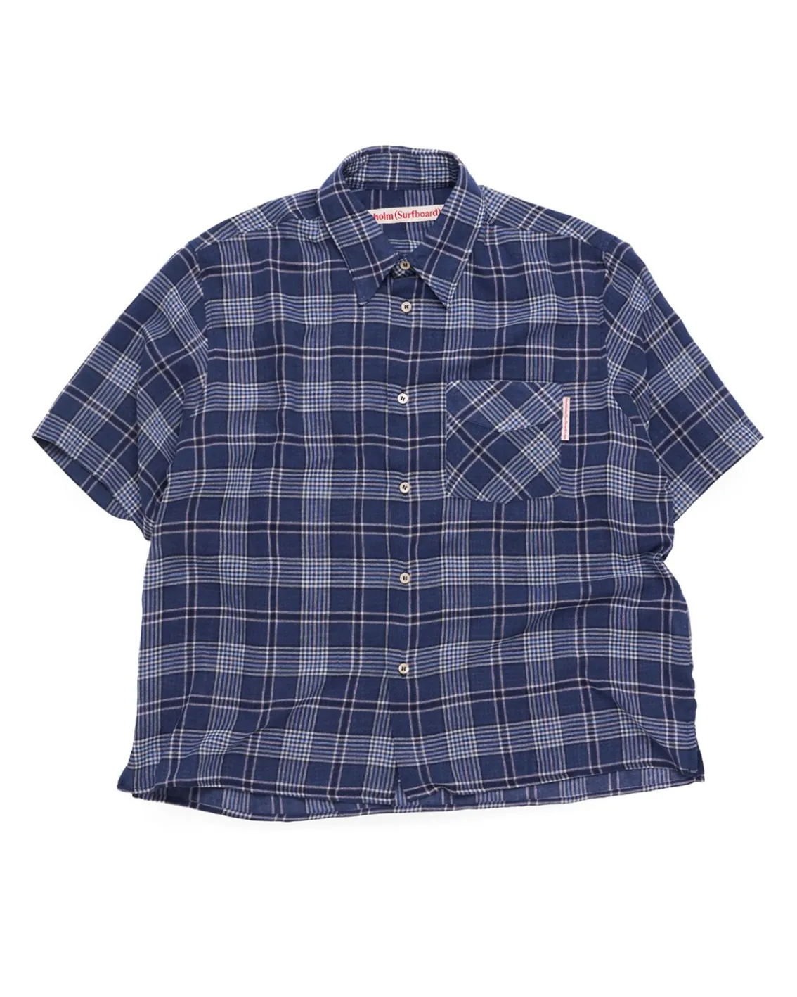 Stockholm Surfboard Club Jerry Short Sleeve Shirt Blue Check