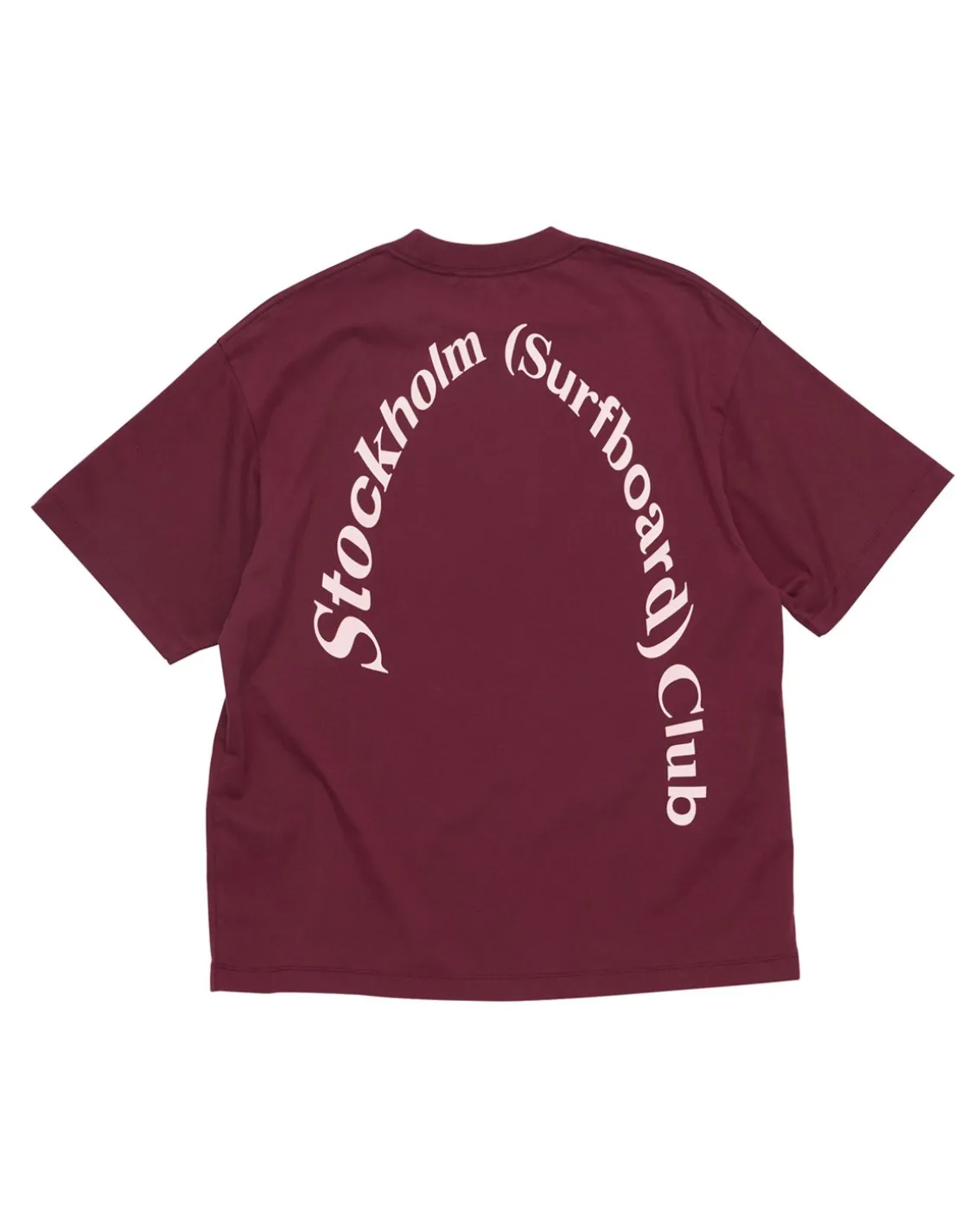 Stockholm Surfboard Club Regular Back Logo T-Shirt Maroon