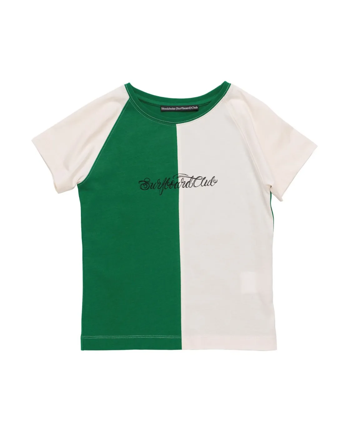 Stockholm Surfboard Club Fitted Raglan T-Shirt Green/White