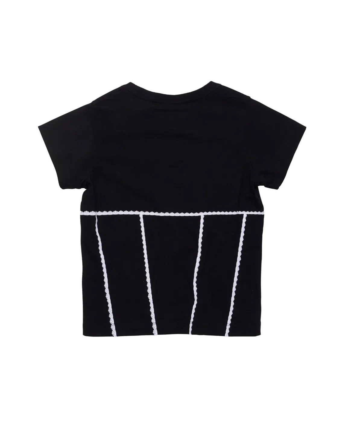 Stockholm Surfboard Club Fitted Lace Print T-Shirt Black