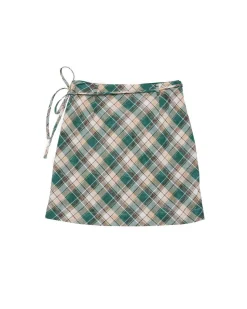 Stockholm Surfboard Club Wrap Skirt Green Check