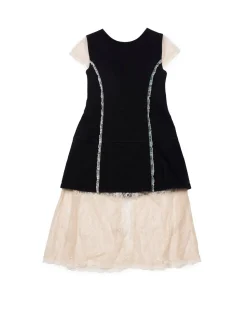 Stockholm Surfboard Club Suzy Laced Denim Dress Black