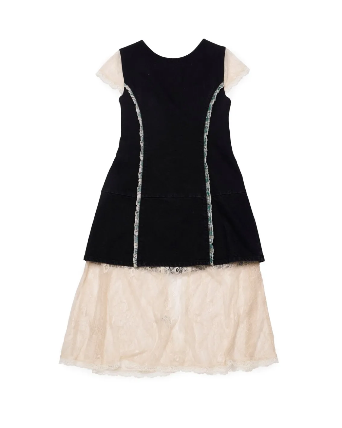 Stockholm Surfboard Club Suzy Laced Denim Dress Black