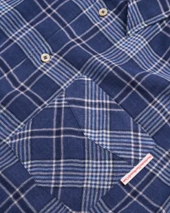Stockholm Surfboard Club Jerry Short Sleeve Shirt Blue Check