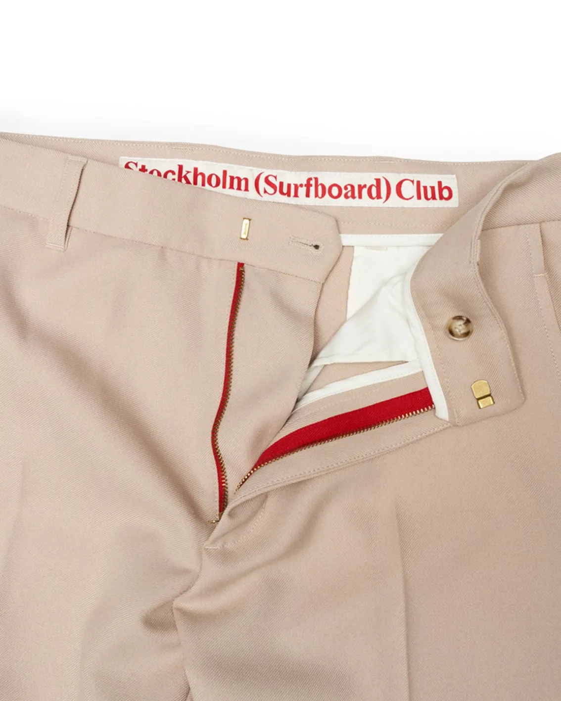 Stockholm Surfboard Club Sune Tailored Bootcut Trousers Beige