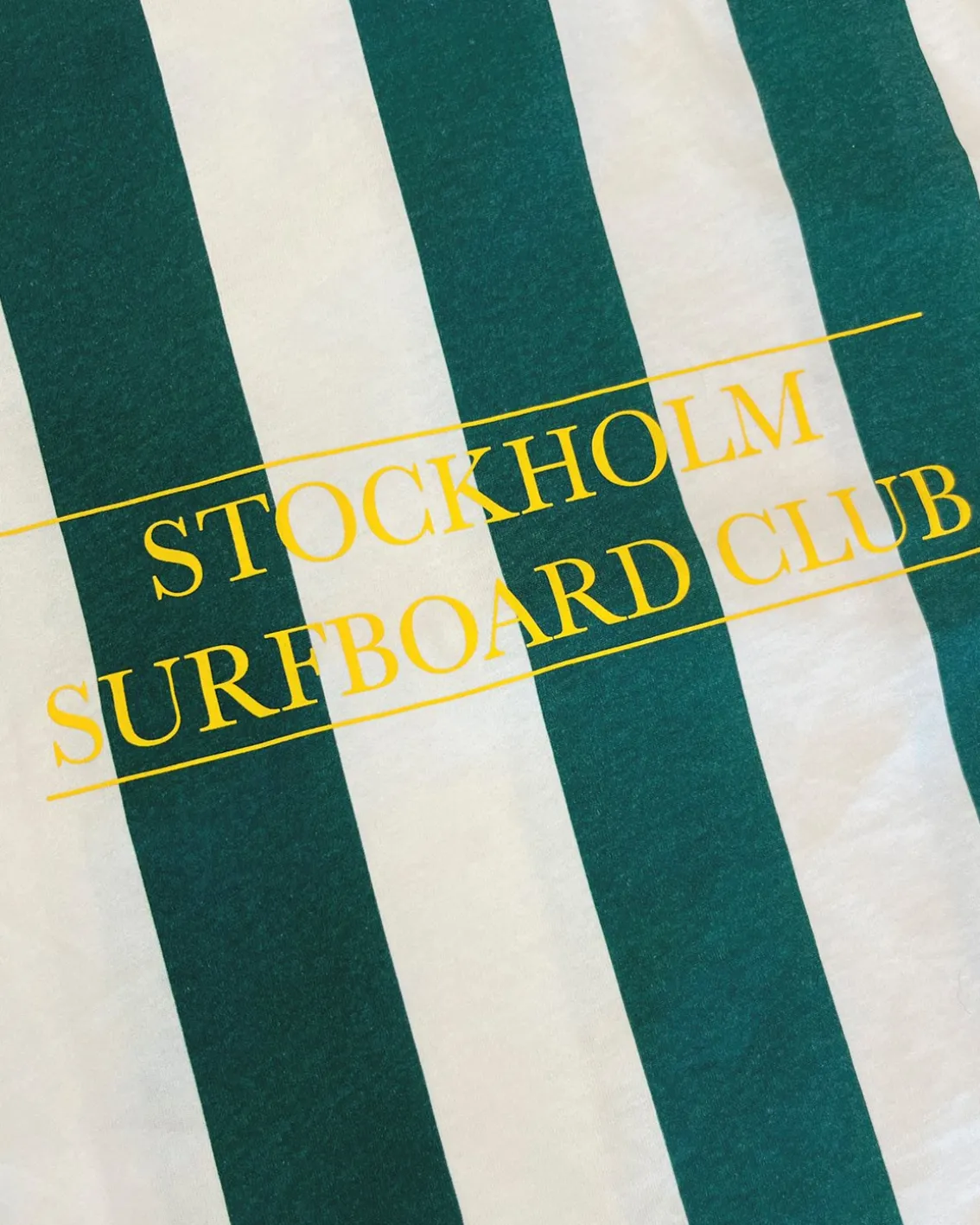 Stockholm Surfboard Club Box T-Shirt Stripe Green/White