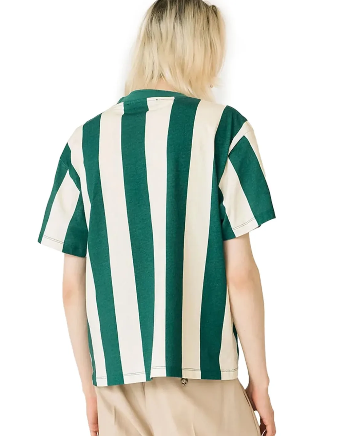Stockholm Surfboard Club Box T-Shirt Stripe Green/White